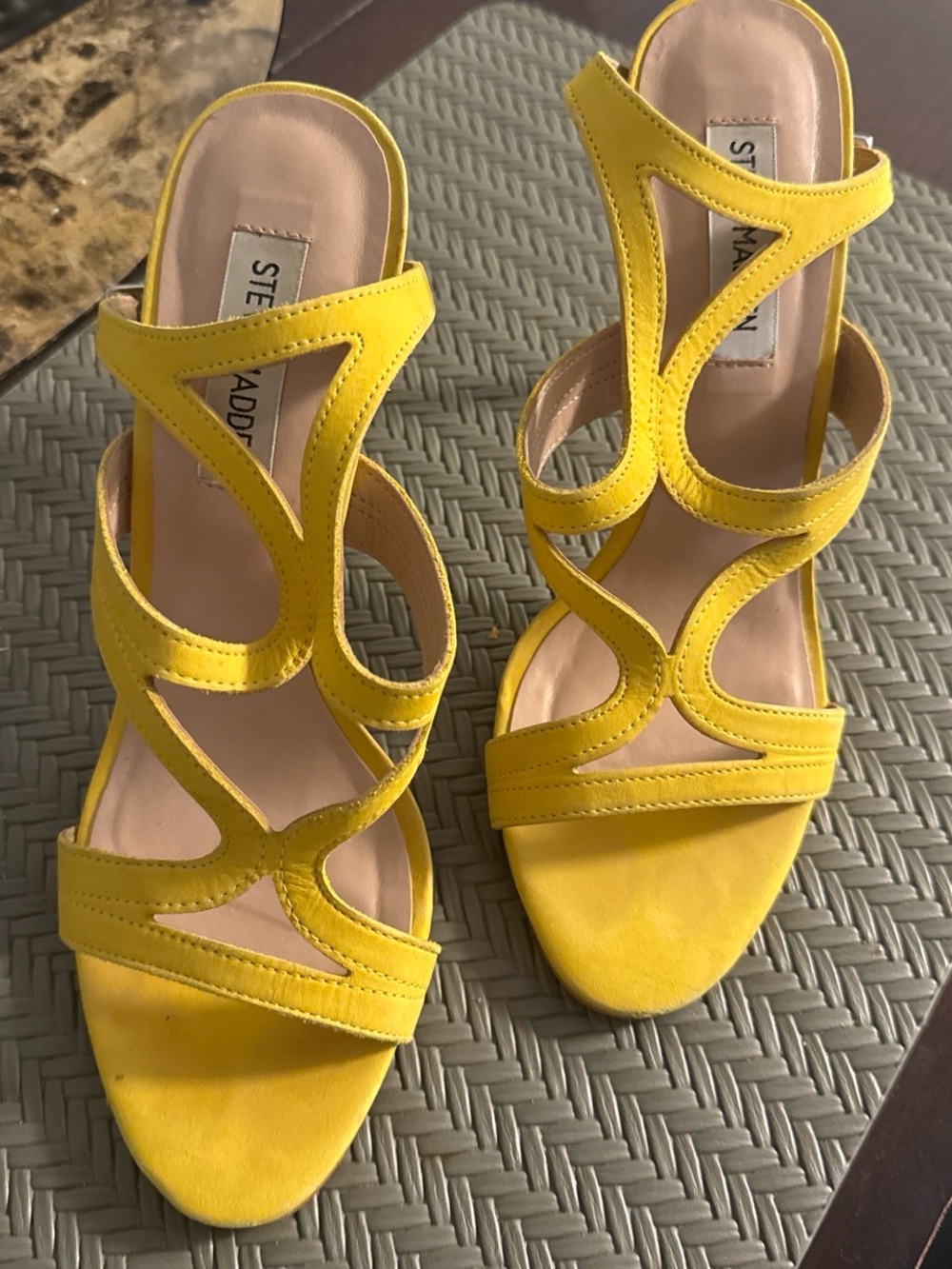 Steve Madden Yellow Cutout Strappy Heeled Sandals